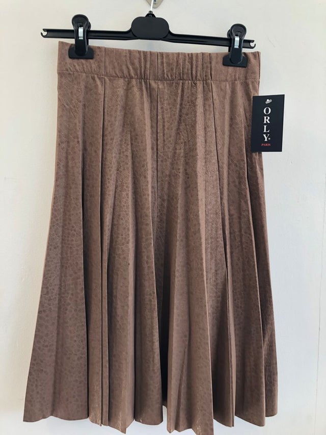 Orly Pleated Skirt - Croc Brown
